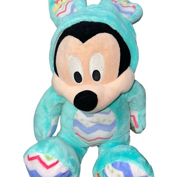 Disney Mickey Mouse Plush Bunny Rabbit Baby Shower Gift Nursery Decor Blue 10" - Picture 6 of 14